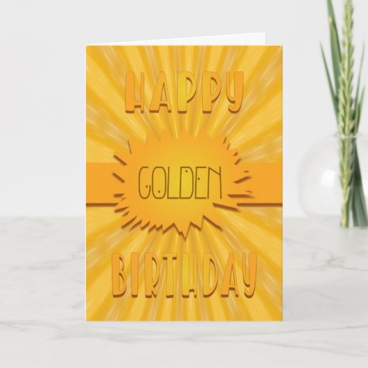 Modern Golden Birthday Kaart (Voorkant)