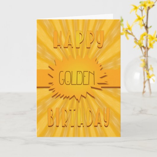 Modern Golden Birthday Kaart (Gele Bloem)