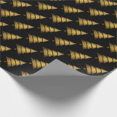 Modern Golden Black Christmas Tree  Cadeaupapier (Hoek)