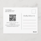 Modern Golden Black Graduation Party Invitation QR Briefkaart (Achterkant)