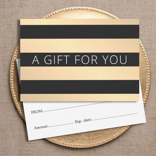 Modern Golden Black Stripes Beauty