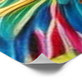 Modern Golden blauwgroen en rood paard abstract 2 Poster (Hoek)