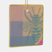Modern Golden Blue Bee Keramisch Ornament (Rechts)