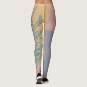 Modern Golden Blue Bee Leggings (Achterkant)