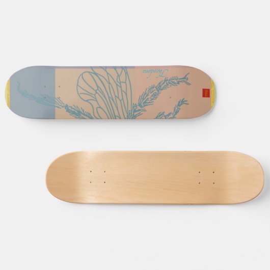 Modern Golden Blue Bee Persoonlijk Skateboard (Horizontaal)