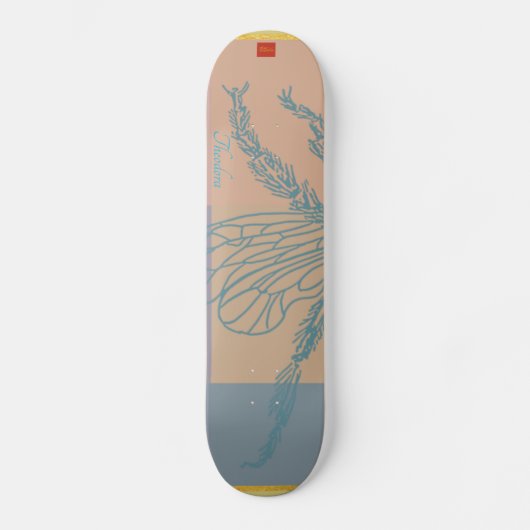 Modern Golden Blue Bee Persoonlijk Skateboard (Voorkant)