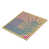 Modern Golden Blue Bee Tegeltje (Zijkant)