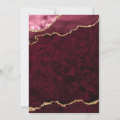 Modern Golden Burgundy Marble Graduation Party Kaart (Achterkant)
