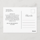 Modern Golden Burgundy Marble Wedding Bedankt Briefkaart (Achterkant)