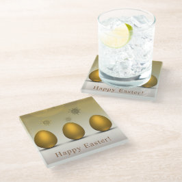 Modern Golden Easter Eggs Glazen Onderzetter