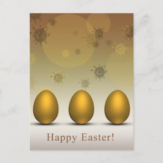 Modern Golden Easter Eggs Holiday Briefkaart (Voorkant)