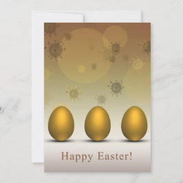 Modern Golden Easter Eggs Kaart
