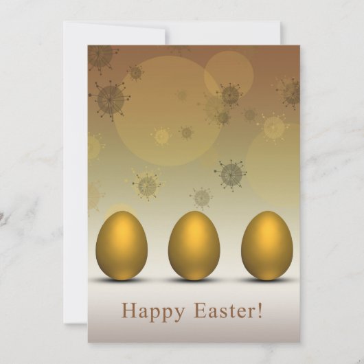 Modern Golden Easter Eggs Kaart (Voorkant)