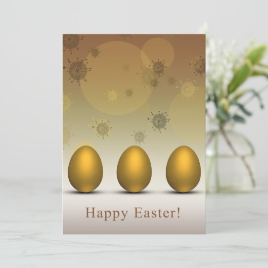 Modern Golden Easter Eggs Kaart (Staand voorkant)