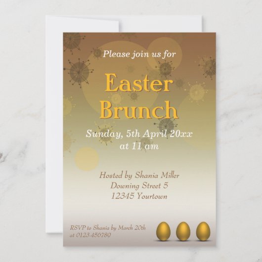 Modern Golden Easter Eggs Kaart (Achterkant)