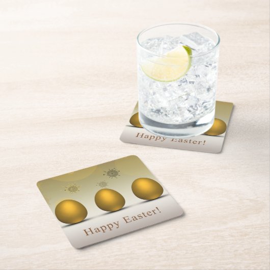 Modern Golden Easter Eggs Kartonnen Onderzetters (Insitu)