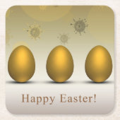 Modern Golden Easter Eggs Kartonnen Onderzetters (Voorkant)