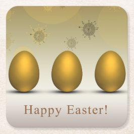 Modern Golden Easter Eggs Kartonnen Onderzetters