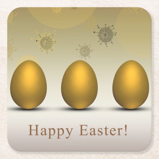 Modern Golden Easter Eggs Kartonnen Onderzetters (Voorkant)