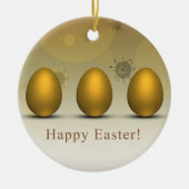 Modern Golden Easter Eggs Keramisch Ornament (Voorkant)