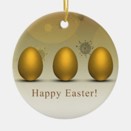 Modern Golden Easter Eggs Keramisch Ornament