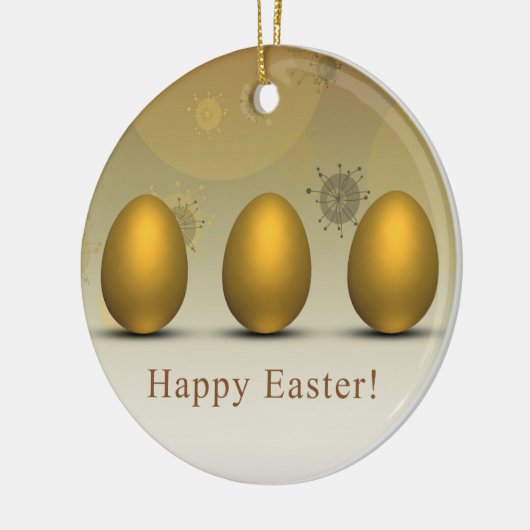 Modern Golden Easter Eggs Keramisch Ornament (Links)