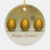 Modern Golden Easter Eggs Keramisch Ornament (Achterkant)