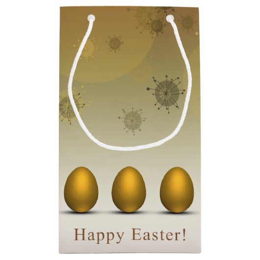 Modern Golden Easter Eggs Klein Cadeauzakje (Achterkant)