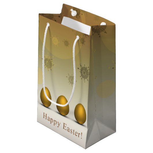 Modern Golden Easter Eggs Klein Cadeauzakje (Voorkant Gekanteld)