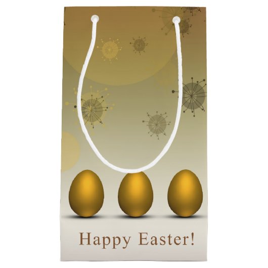 Modern Golden Easter Eggs Klein Cadeauzakje (Voorkant)