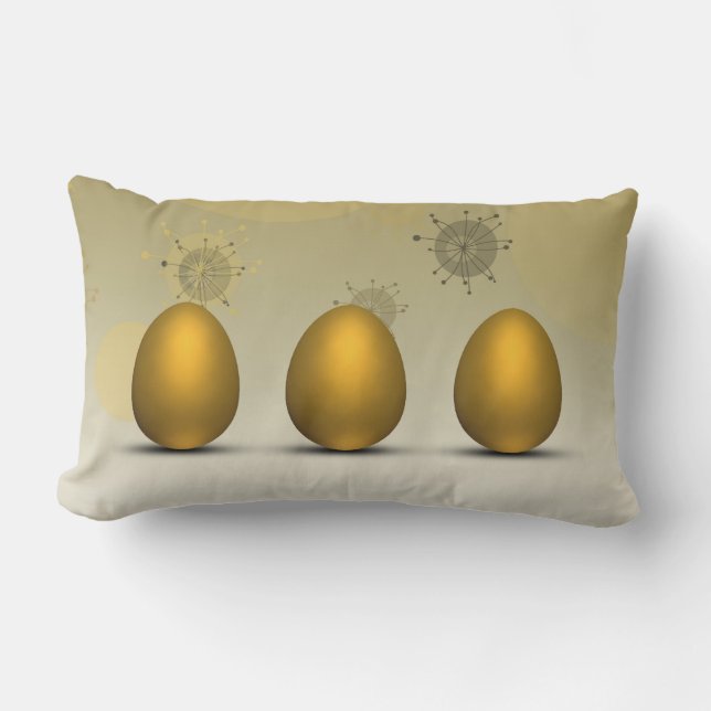 Modern Golden Easter Eggs Kussen (Voorkant)