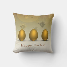 Modern Golden Easter Eggs Kussen