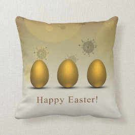 Modern Golden Easter Eggs Kussen