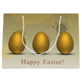 Modern Golden Easter Eggs Large Cadeautasje (Voorkant)