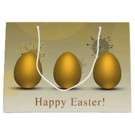 Modern Golden Easter Eggs Large Cadeautasje