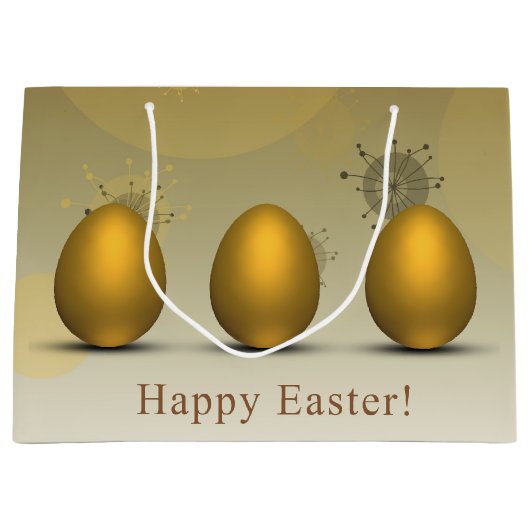 Modern Golden Easter Eggs Large Cadeautasje (Voorkant)