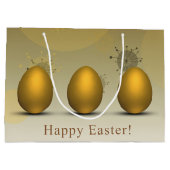 Modern Golden Easter Eggs Large Cadeautasje (Achterkant)
