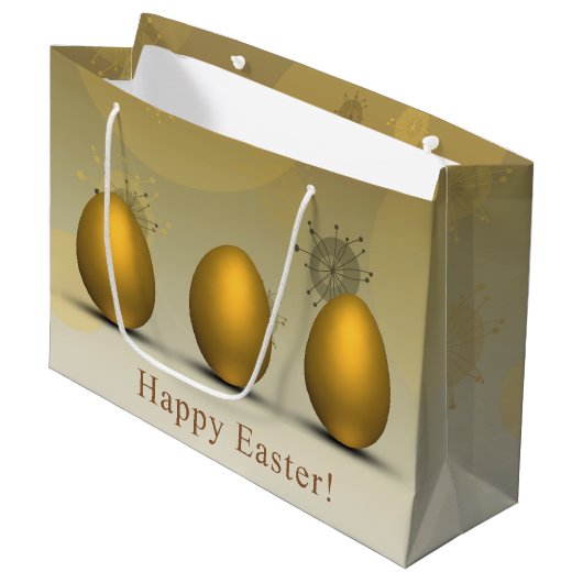 Modern Golden Easter Eggs Large Cadeautasje (Voorkant Gekanteld)