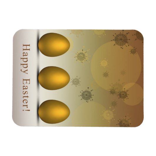 Modern Golden Easter Eggs Magneet (Horizontaal)