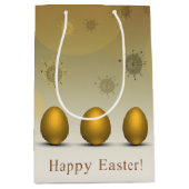 Modern Golden Easter Eggs Medium Cadeauzakje (Voorkant)