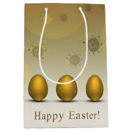 Modern Golden Easter Eggs Medium Cadeauzakje