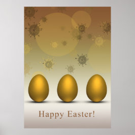 Modern Golden Easter Eggs Poster