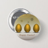 Modern Golden Easter Eggs Ronde Button 5,7 Cm (Voorkant /achterkant)
