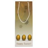 Modern Golden Easter Eggs Wijn Cadeautas (Achterkant)