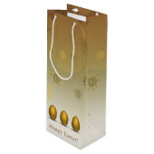 Modern Golden Easter Eggs Wijn Cadeautas (Voorkant Gekanteld)