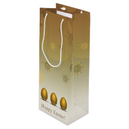 Modern Golden Easter Eggs Wijn Cadeautas