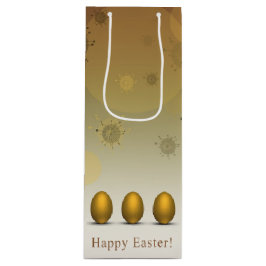 Modern Golden Easter Eggs Wijn Cadeautas