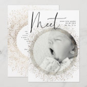 Modern Golden Folie Boho Elegant Snow Photo Birth (Voorkant / Achterkant)