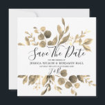 Modern Golden Garden Leaves Wedding Save The Date<br><div class="desc">Modern Golden Garden trouwt op The Date Bekijk onze winkel voor de passende uitnodiging,  RSVP en nog veel meer.</div>