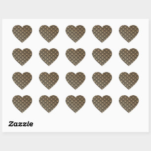 Modern Golden Gatsby Pattern Hart Sticker